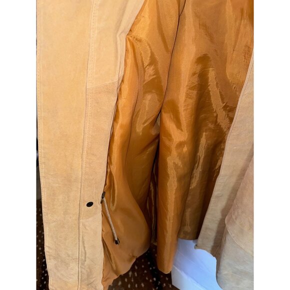 Vintage Johnny Jordan  XXL Genuine Tan Suede Leather Chore Coat Barn Jacket Big - Picture 9 of 11